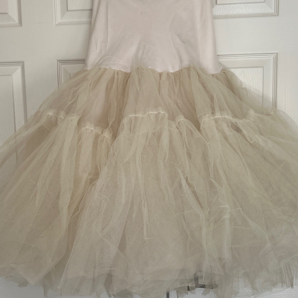 Vintage Elegant Cream A-Line layered Tulle petticoat Full Skirt waist 26" - Picture 6 of 17